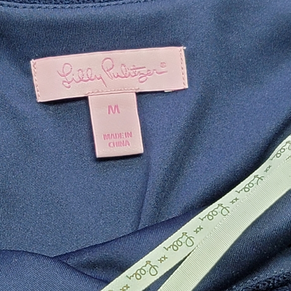 Lilly Politzer long dress blue color short sleeves size  M - Picture 11 of 12